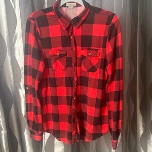 Passport Red and Black Plaid Button Down Shirt